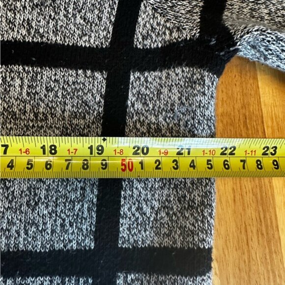 Women's Black and Gray Window Pane Open Front Cardigan size Large - Picture 8 of 10